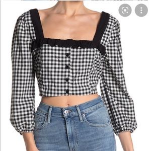 BCBGeneration Gingham Crop Top
